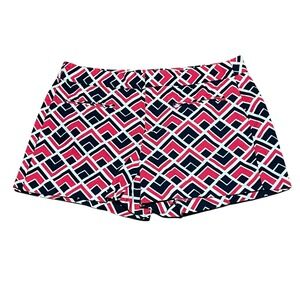 Gap Women's Shorts Size 2 Red Navy White Geometric Print 100% Cotton Casual